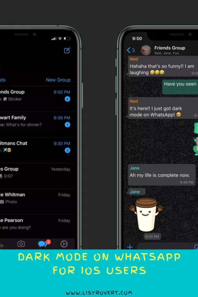 Dark mode in Whatsapp for iOS users