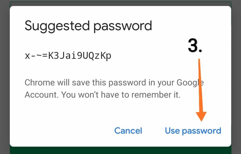 Use suggested password
