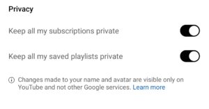 Keep all my subscriptions private