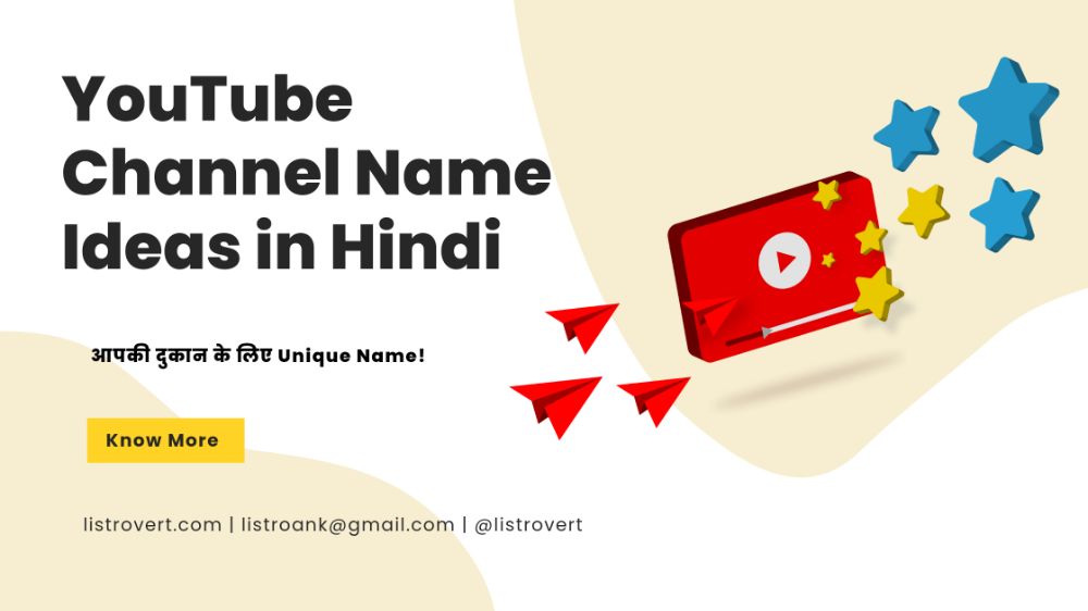 YouTube Channel Name Ideas in Hindi